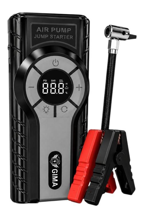 Gima 4in1 Portable Car Jump Starter, Tire Inflator, Power Bank and LED Work Light