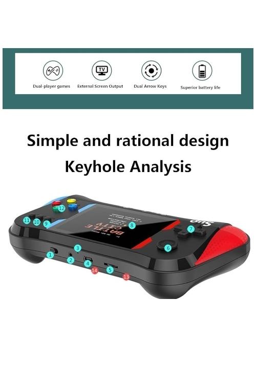 Handheld Retro Game Console 500-in-1 with TV Output and Remote X7M