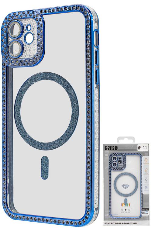 Iphone 11 Bling Mag Case Wholesale Blue