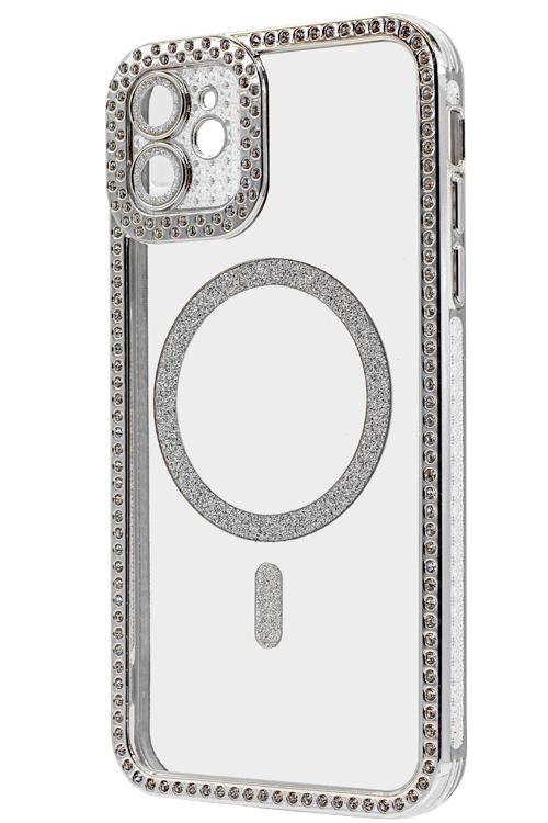 Iphone 11 Bling Mag Case Wholesale Silver