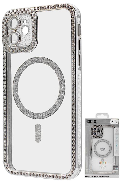 Iphone 11 Bling Mag Case Wholesale Silver