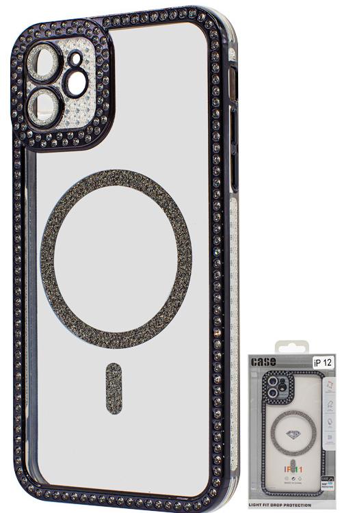 Iphone 12 Bling Mag Case Wholesale Black