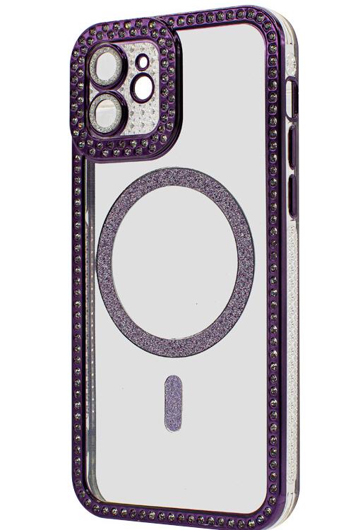 Iphone 12 Bling Mag Case Wholesale Purple