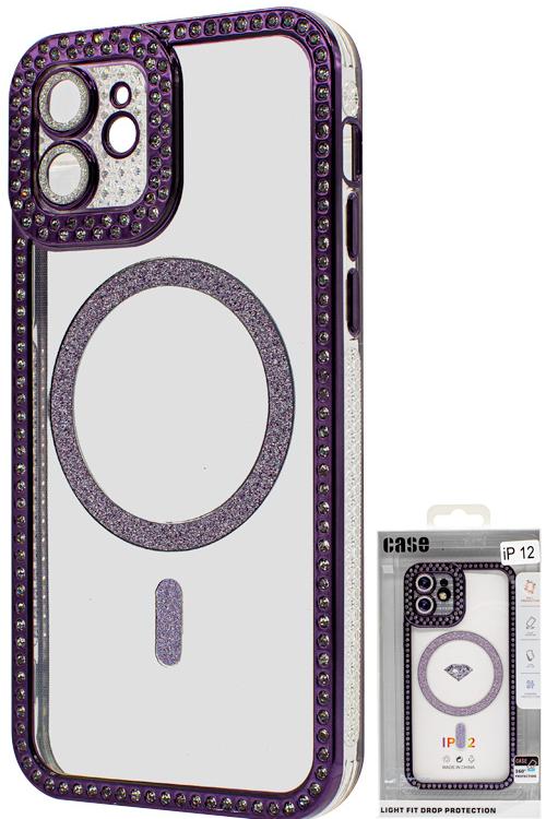 Iphone 12 Bling Mag Case Wholesale Purple