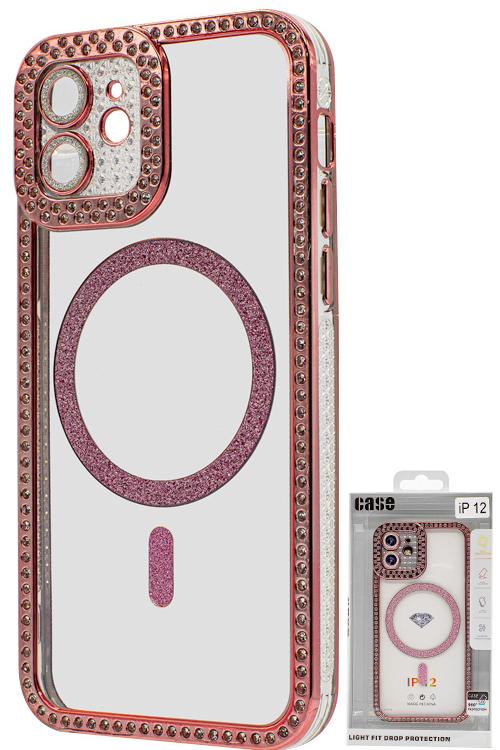 Iphone 12 Bling Mag Case Wholesale Rose Gold