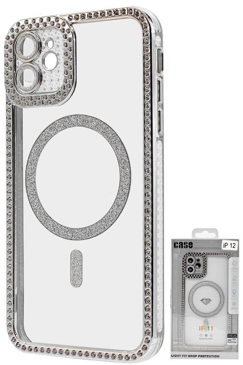 Iphone 12 Bling Mag Case Wholesale Silver