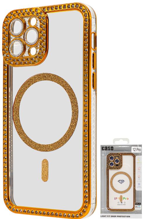 Iphone 12 Pro Bling Mag Case Wholesale Gold