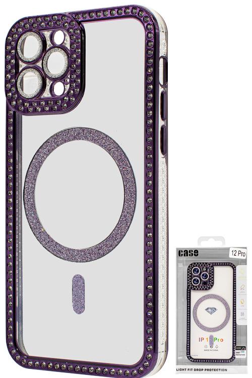 Iphone 12 Pro Bling Mag Case Wholesale Purple