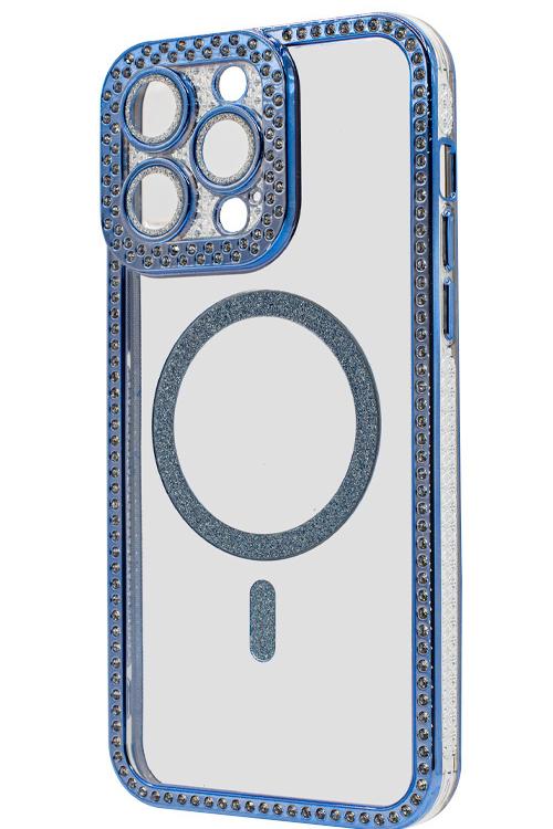 Iphone 12 ProMax Bling Mag Case Wholesale Blue