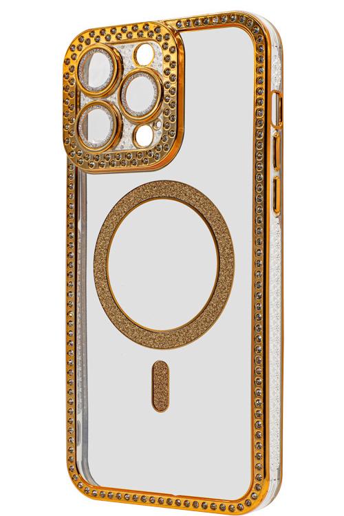 Iphone 12 ProMax Bling Mag Case Wholesale Gold