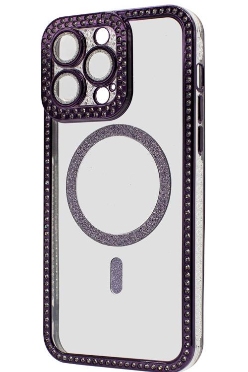 Iphone 12 ProMax Bling Mag Case Wholesale Purple