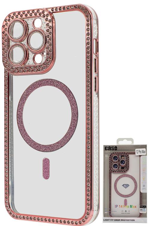 Iphone 12 ProMax Bling Mag Case Wholesale Rose Gold