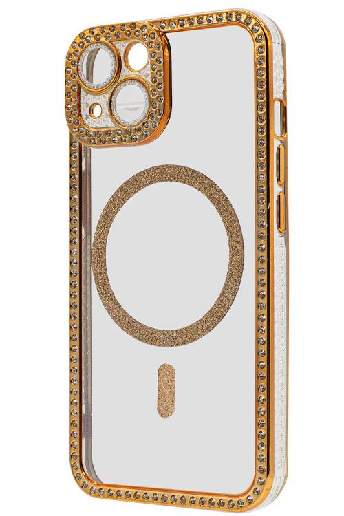 Iphone 13 Bling Mag Case Wholesale Gold