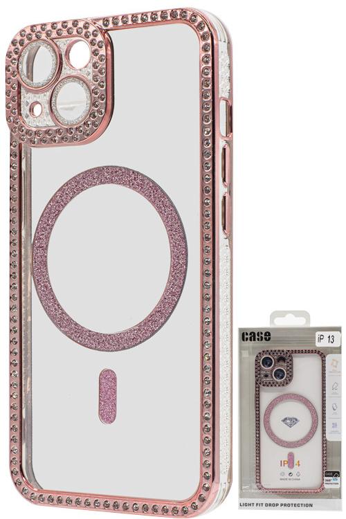 Iphone 13 Bling Mag Case Wholesale Rose Gold