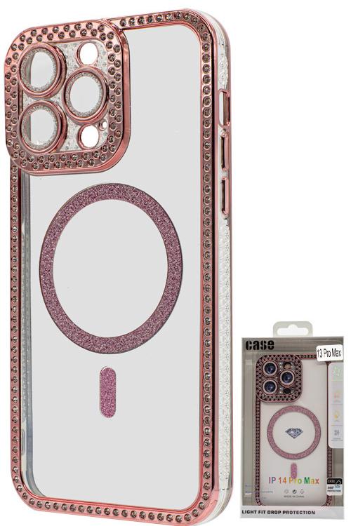 Iphone 13 Pro Max Bling Mag Case Wholesale Rose Gold