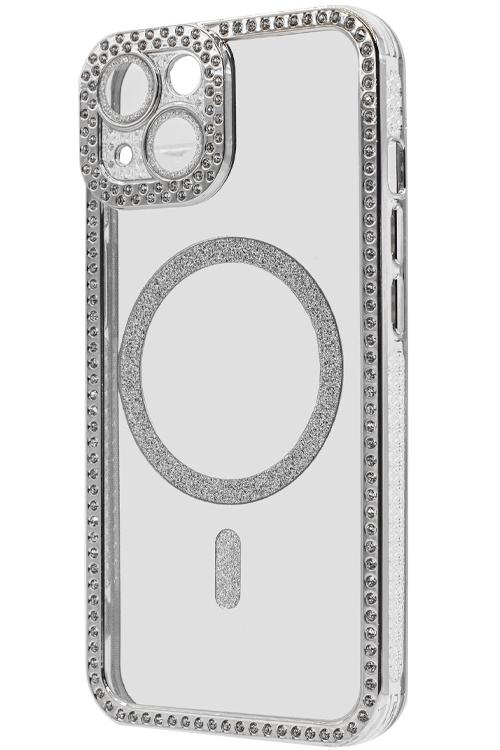 Iphone 14 Bling Mag Case Wholesale Silver