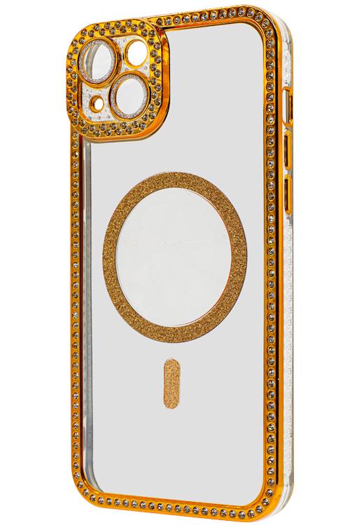 Iphone 14 Plus Bling Mag Case Wholesale Gold