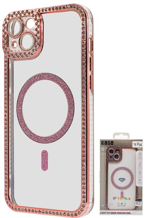 Iphone 14 Plus Bling Mag Case Wholesale Rose Gold