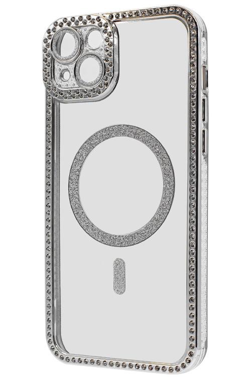 Iphone 14 Plus Bling Mag Case Wholesale Silver