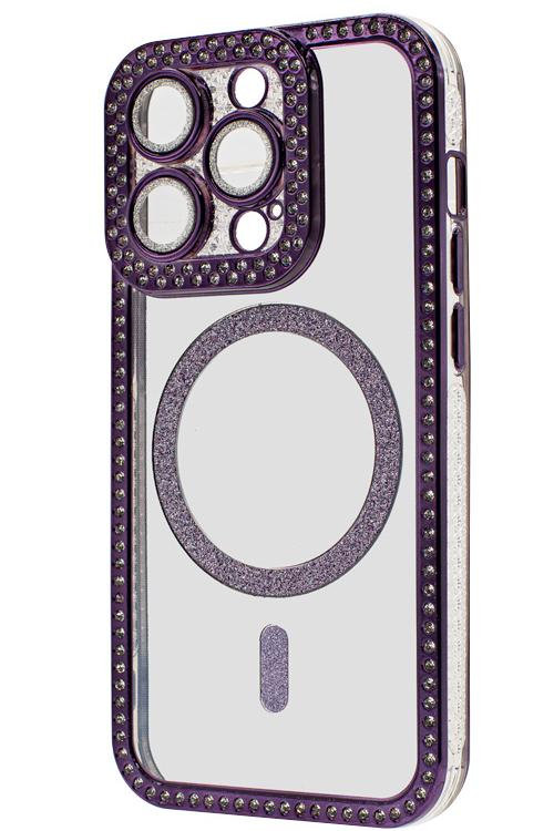 Iphone 14 Pro Bling Mag Case Wholesale Purple