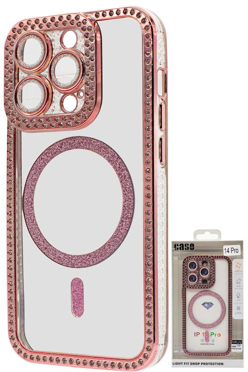 Iphone 14 Pro Bling Mag Case Wholesale Rose Gold