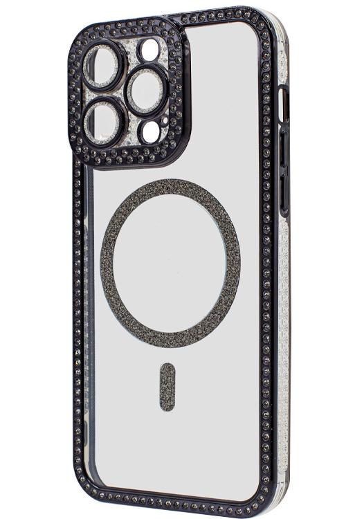 Iphone 14 Pro Max Bling Mag Case Wholesale Black