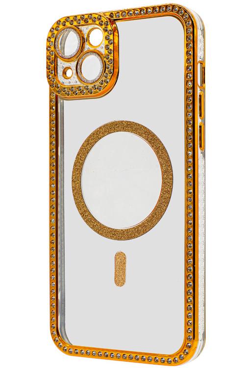 Iphone 15 Plus Bling Mag Case Wholesale Gold