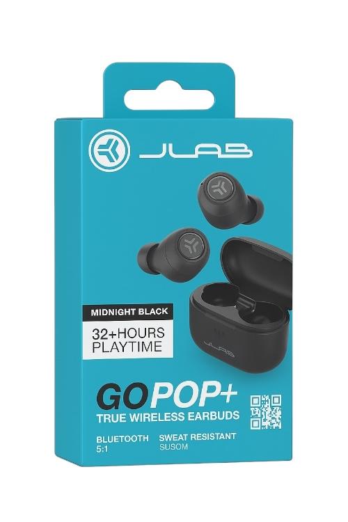 Jlab Go Pop Plus True Wireless Earbuds Bluetooth Earbuds with Microphone USB-C Charging Case Dual Connect EQ3 Sound Black POP