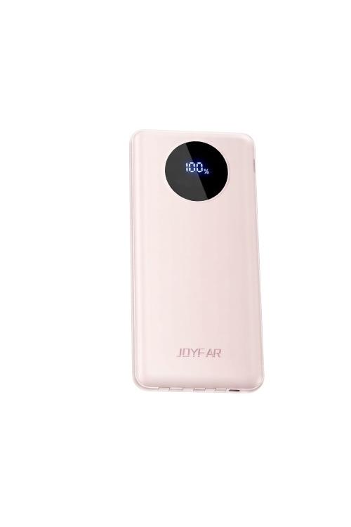 Joyfar 10000mAh Portable Power Bank with Built-In 4 Charging Cables Pink B0DDCDQ9JG