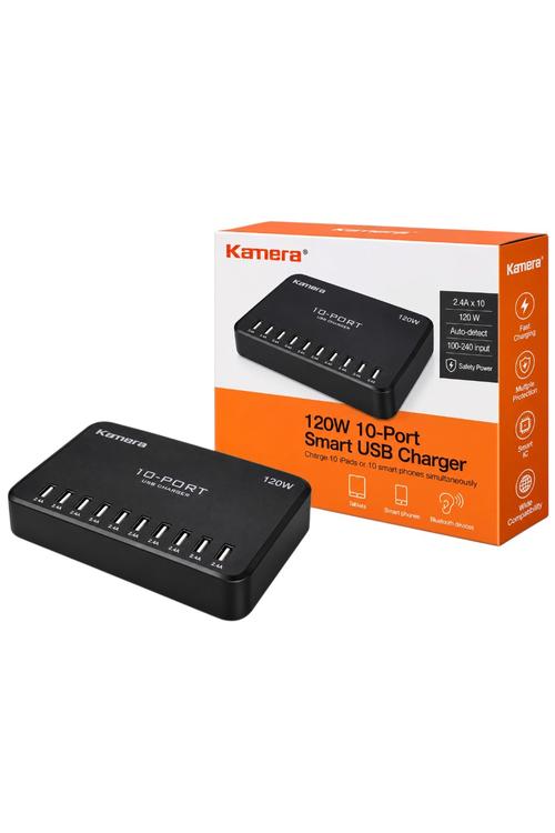 Kamera 120W 10-Port Smart USB Charging Station for Smartphones and Tablets
