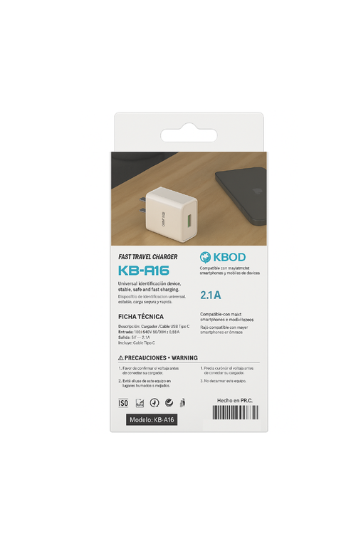 Kbod Wall Plug Single USB KBA16