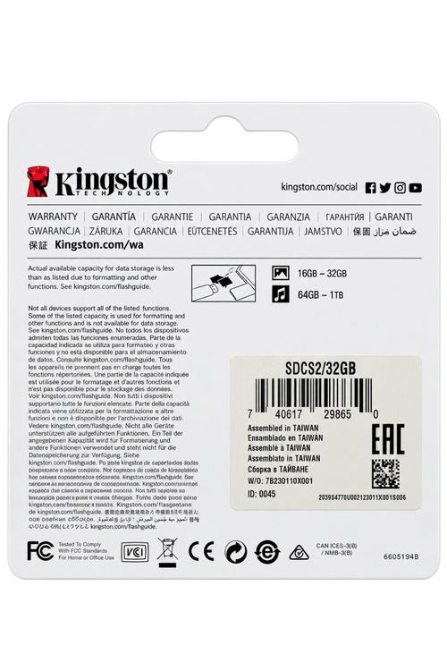 Kingston Canvas Select Plus High Speed 32GB microSD Card with SD Adapter SDCS2