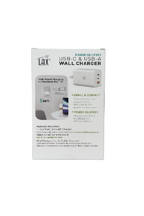 LAX 65W PD USB Wall Charger USBPD65