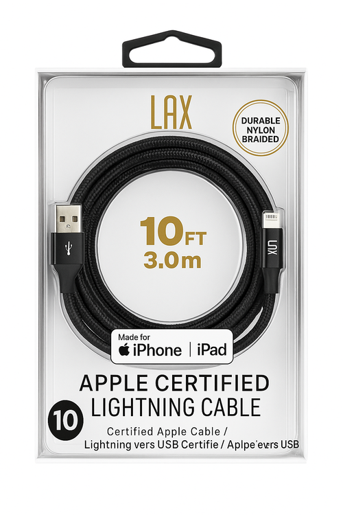 LAX Apple Certified 8 Pin 10FT Cables JL10 