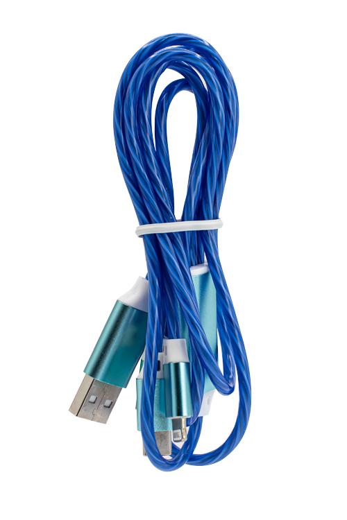 LED 3 IN 1 Cable With Light 3N1L Blue