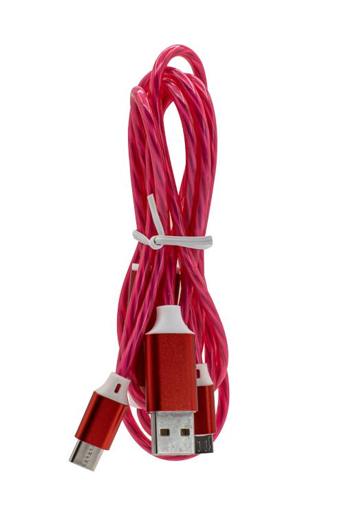 LED 3 IN 1 Cable With Light 3N1L Red