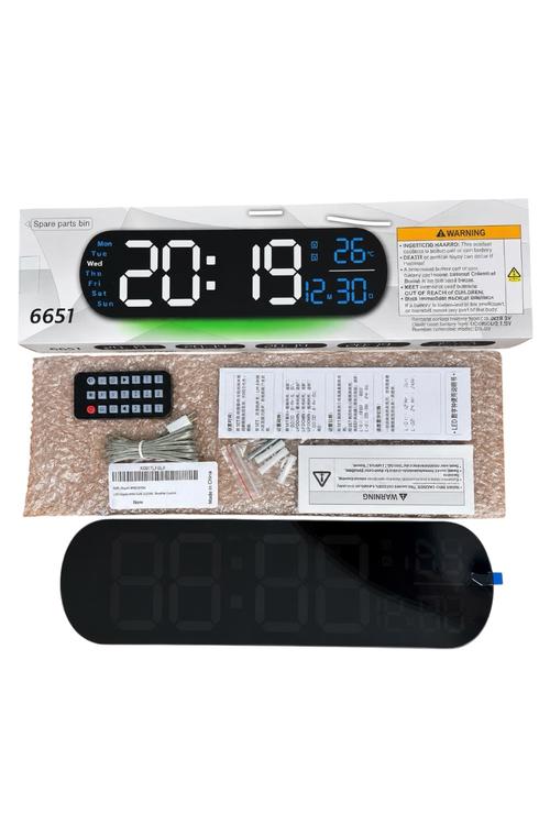 LED Digital Alarm Clock with Temperature Display and Remote Control AL6651