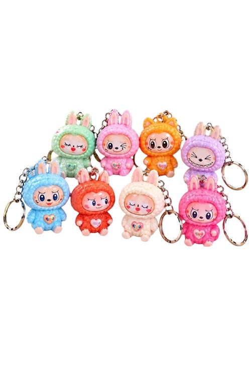 Labubu Keychains, Assorted Colors and Character Bag Charms
