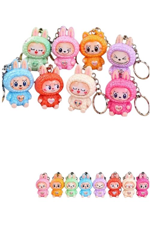 Labubu Keychains, Assorted Colors and Character Bag Charms