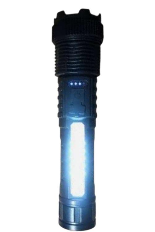 Lightweight and Powerful Tactical LED Flashlight with Adjustable Zoom and Side Work Light LL118