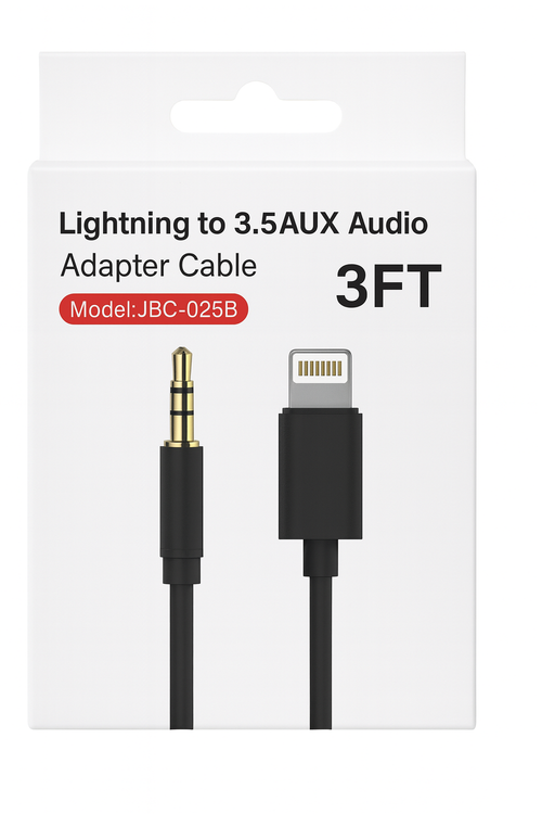 Lightning To Male Auxiliary 3FT Cable JBC025B