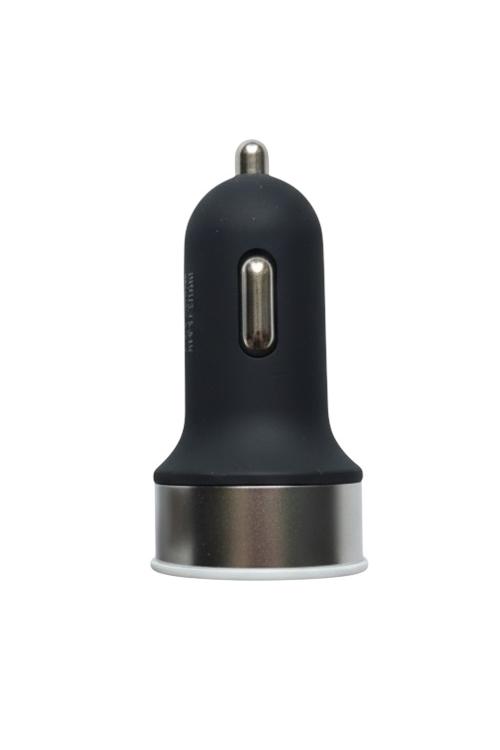 Matte Dual USB Car Charger Black