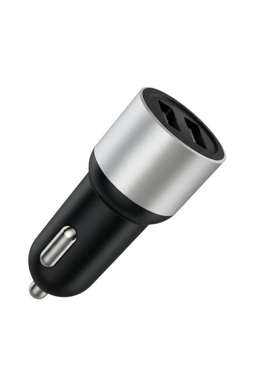 Matte Dual USB Car Charger Black