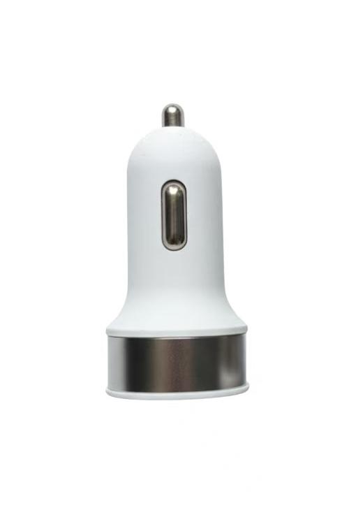 Matte Dual USB Car Charger White