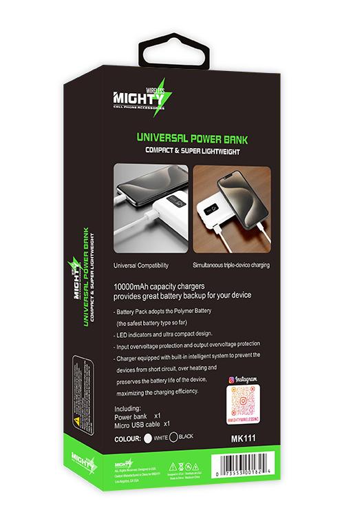 Mighty 10000mAh Power Bank with 4 Cables White MK111