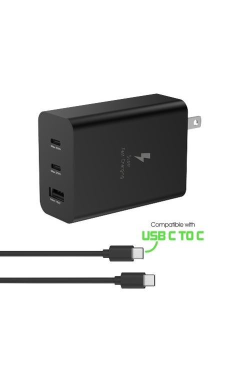 Mighty 100W Dual PD USB Wall Charger and 5FT C to C Cable Black MK170