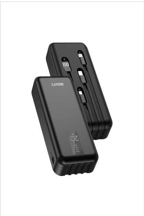 Mighty 20,000mAh 4 Cables in 1 Power Bank Black MW603