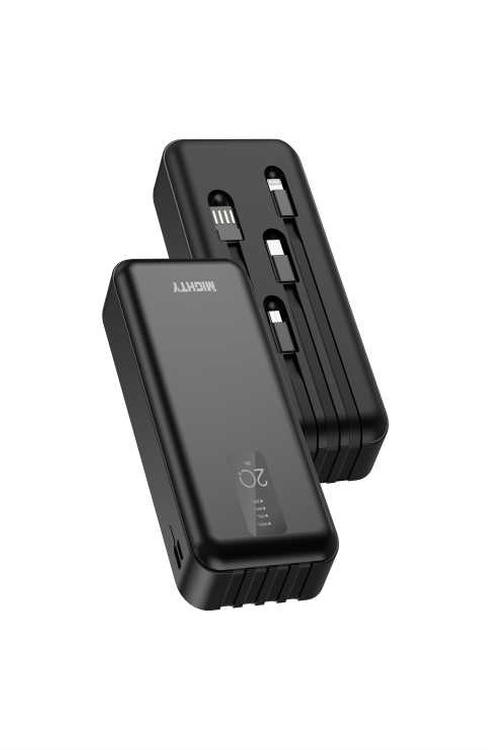 Mighty 20,000mAh 4 Cables in 1 Power Bank Black MW603
