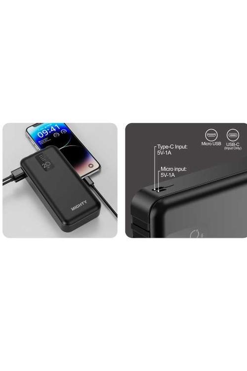 Mighty 20,000mAh 4 Cables in 1 Power Bank Black MW603