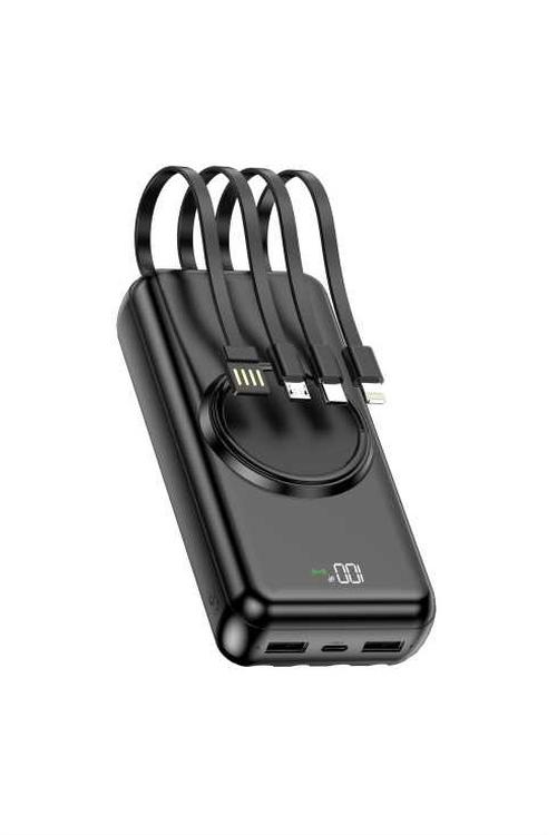 Mighty 20000mAh 4 in 1 Cable Wireless Charging Power Bank Black YM369